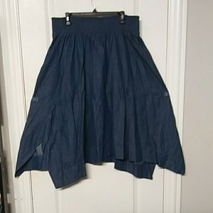 Denim midi skirt